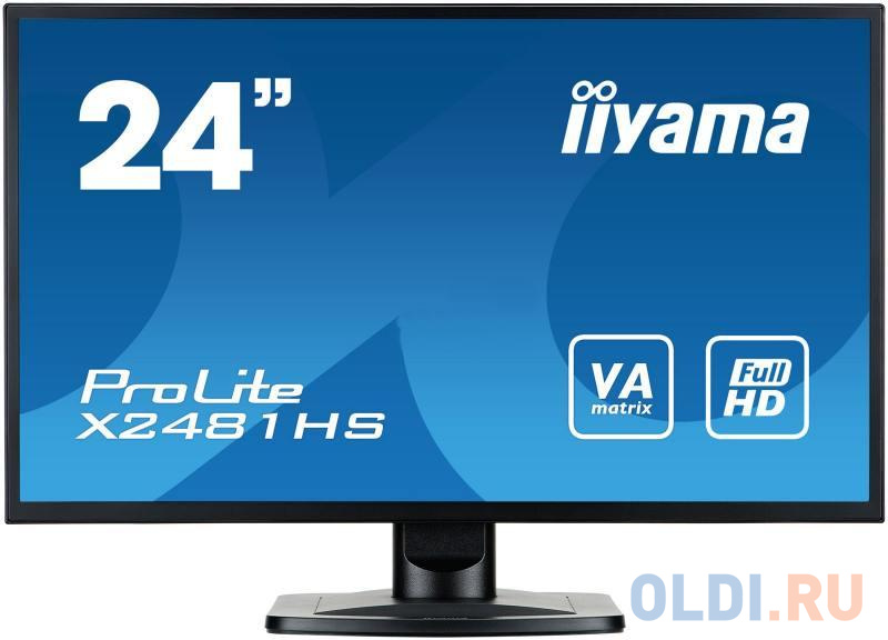 Монитор 23.6 iiYama Pro Lite X2481HS-B1 черный VA 1920x1080 250 cd/m^2 6 ms DVI HDMI VGA Аудио аксессуар palmexx hdmi vga px hdmi vga