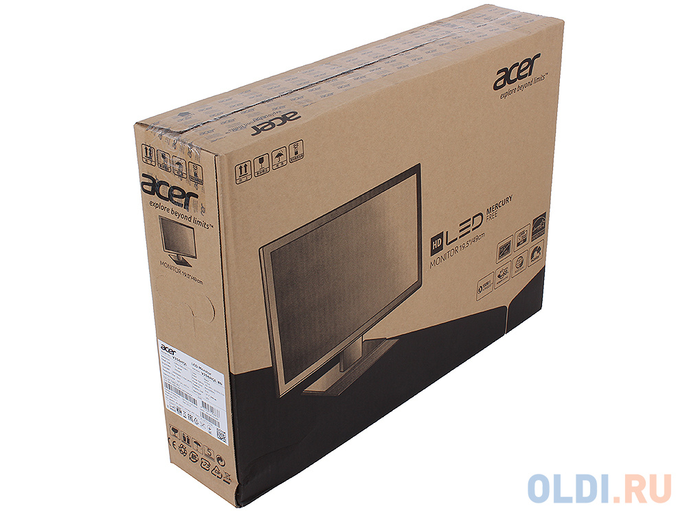 Монитор 19.5" Acer V206HQLBB Black LED, 1366x768, 5ms, 200 cd/m2, 100M:1, D-Sub UM.IV6EE.B02 - фото 8