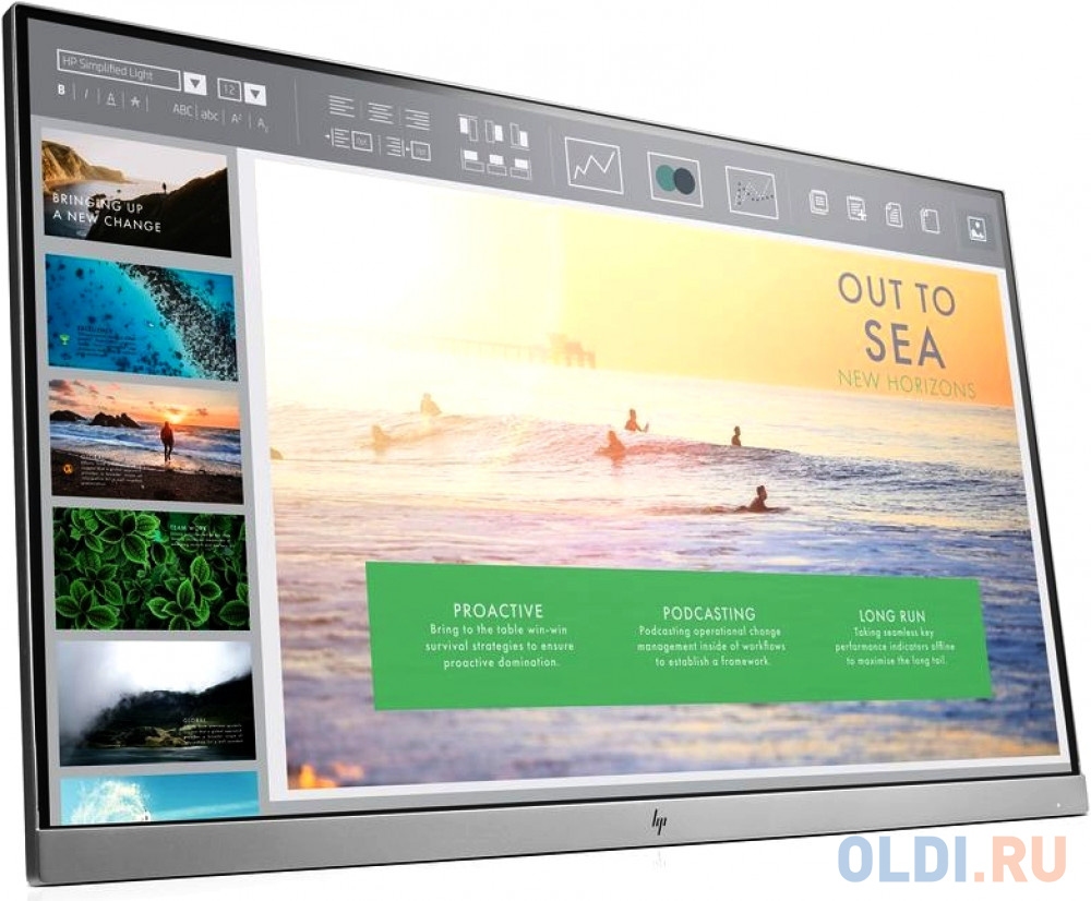 

Монитор 23" HP EliteDisplay E233 серебристый IPS 1920x1080 250 cd/m^2 5 ms HDMI VGA DisplayPort USB 2PD30AA