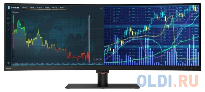 

Монитор Lenovo 43.4" ThinkVision P44w-10 черный VA 32:10 HDMI HAS Pivot 3000:1 380cd 178гр/178гр 3840x1200 DisplayPort USB 13.45кг