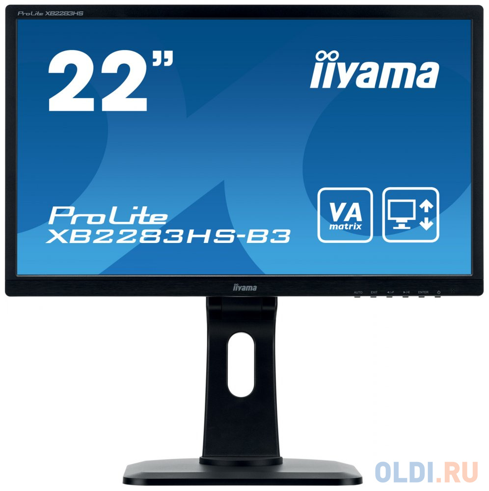 

Монитор 22" iiYama ProLite XB2283HS-B3 черный VA 1920x1080 250 cd/m^2 4 ms VGA HDMI DisplayPort Аудио