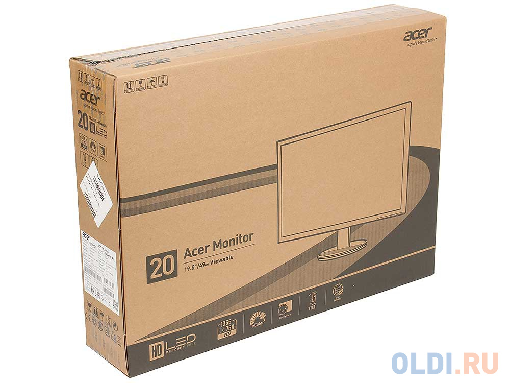 Монитор 19.5" Acer K202HQLAb LED, 1366x768, 5ms, 200 cd/m2, DCR 100M:1, D-Sub фото