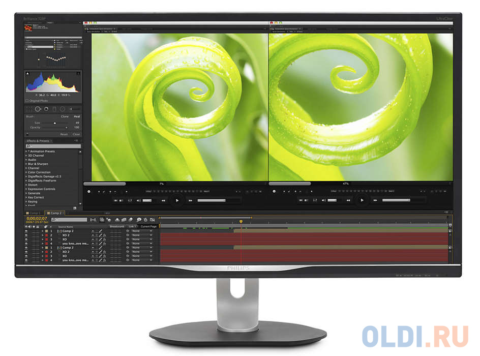 

Монитор 32" Philips 328P6VJEB (00/01) черный VA 3840x2160 300 cd/m^2 4 ms VGA DVI DisplayPort HDMI USB Аудио