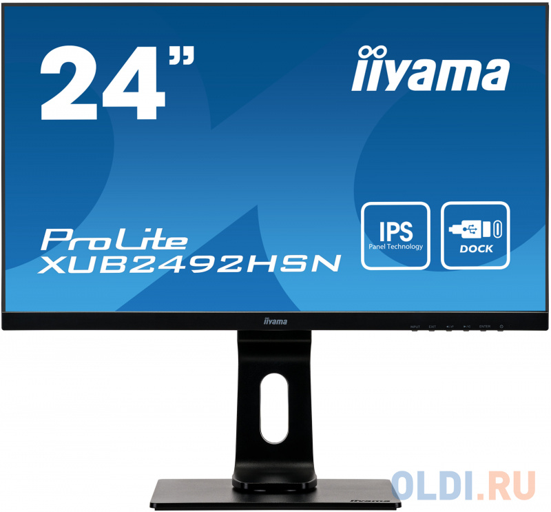 

Монитор 23.8" iiYama PROLITE XUB2492HSN-B1 черный IPS 1920x1080 250 cd/m^2 4 ms HDMI DisplayPort USB USB Type-C Аудио