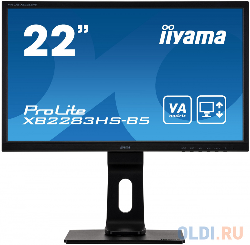 

Монитор 22" iiYama XB2283HS-B5 черный VA 1920x1080 250 cd/m^2 4 ms VGA HDMI DisplayPort Аудио