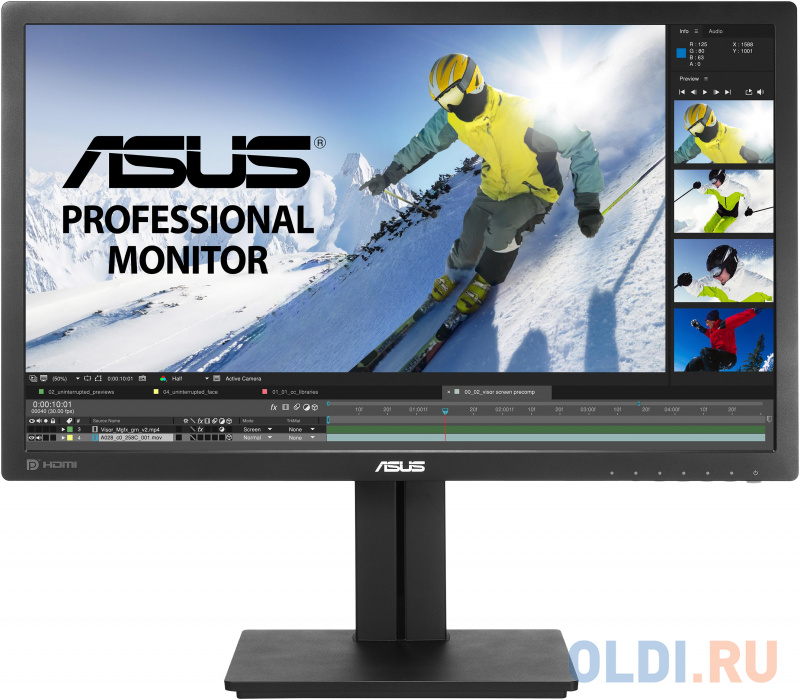 

ASUS PB278QV, 27" WQHD (2560x1440) IPS monitor, 5ms, 300cd/m2, 178°/178°, 80mln:1, 75Hz, D-Sub, DVI, HDMI, DP, speakers, Tilt, Swivel, Pivot, HAS, VESA 100x100 mm, 100% sRGB, минимизация мерцания, фильтрация синего света, Adaptive-Sync, Black