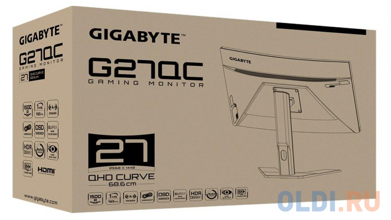 Монитор 27" GigaByte G27QC A-EK черный VA 2560x1440 250 cd/m^2 1 ms HDMI DisplayPort Аудио USB фото