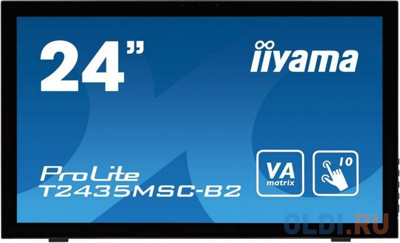 

Монитор 23.6" iiYama T2435MSC-B2 черный VA 1920x1080 215 cd/m^2 6 ms DVI HDMI DisplayPort Аудио USB