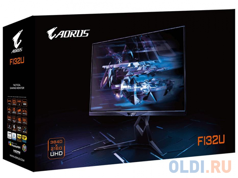 Монитор 32" GigaByte Aorus FI32U-EK черный IPS 3840x2160 350 cd/m^2 1 ms HDMI DisplayPort Аудио USB USB Type-C фото