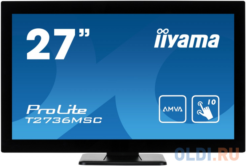 

Монитор жидкокристаллический Iiyama Монитор LCD 27'' [16:9] 1920х1080(FHD) MVA, nonGLARE, TOUCH, 300cd/m2, H178°/V178°, 3000:1, 12М:1, 16.7M