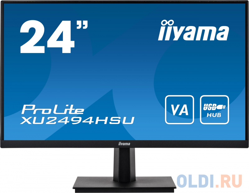 

Монитор 23.8" iiYama ProLite XU2494HSU-B1 черный VA 1920x1080 250 cd/m^2 3 ms VGA HDMI DisplayPort Аудио USB