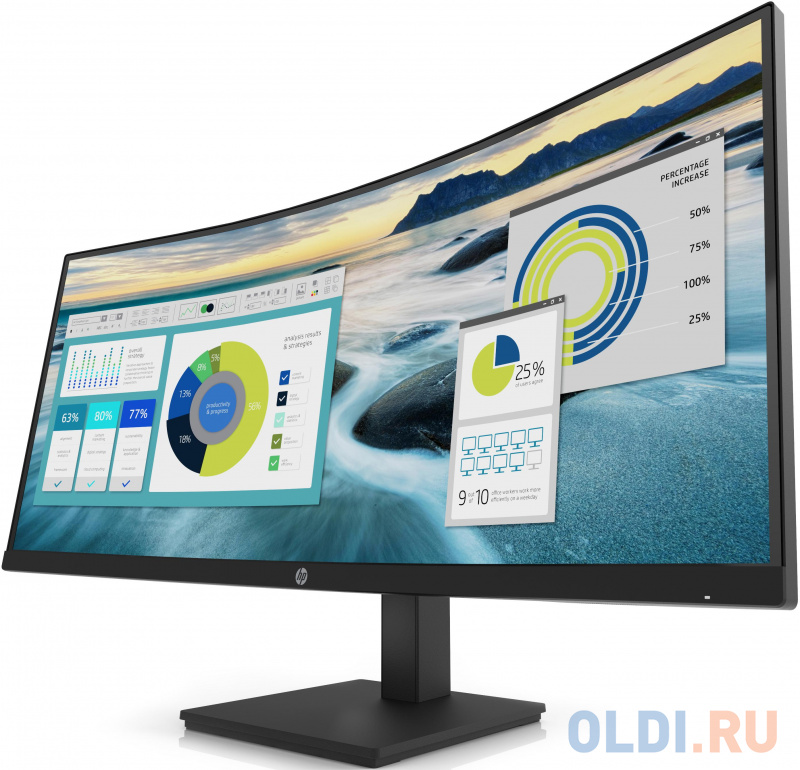 Монитор 34" HP P34hc G4 черный VA 3440x1440 250 cd/m^2 5 ms HDMI DisplayPort USB Type-C фото