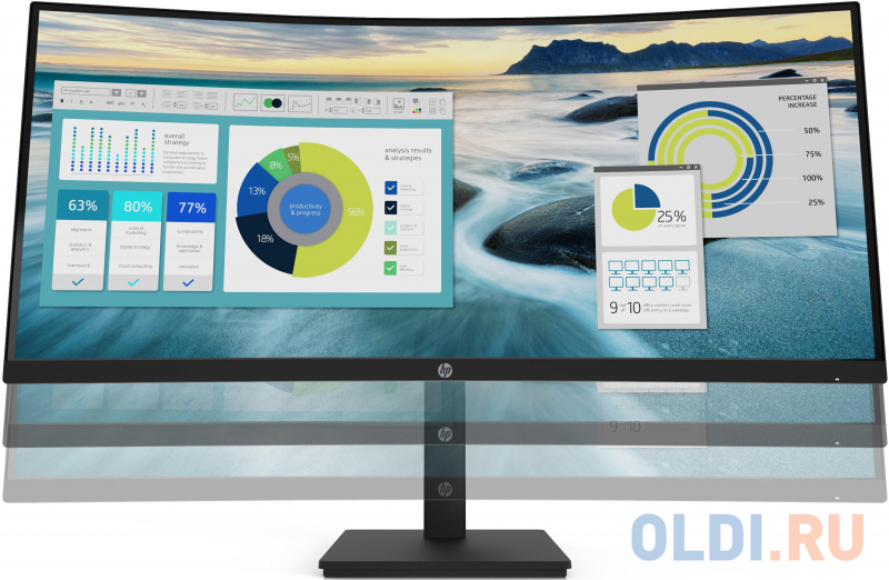 Монитор 34" HP P34hc G4 черный VA 3440x1440 250 cd/m^2 5 ms HDMI DisplayPort USB Type-C фото