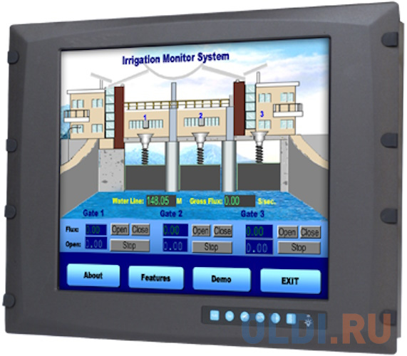 FPM-3171G-R3BE 8U Rackmount 17" SXGA Industrial Monitor with Resistive Touchscreen, Direct-VGA and DVI Ports, and Wide Operating Temperature