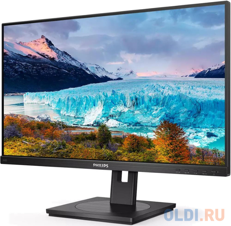 МОНИТОР 23.8" PHILIPS 243S1/00 Black с поворотом экрана (IPS, 1920x1080, 75Hz,  4 ms, 178°/178°, 250 cd/m, 50M:1 фото