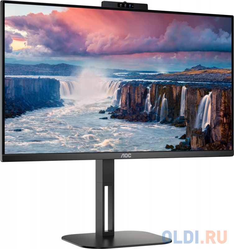 МОНИТОР 23.8" AOC 24V5CW Black с поворотом экрана (IPS, 1920x1080, 75Hz, 1 ms, 178°/178°, 300 cd/m, 20M:1, +HDMI, +DP) фото