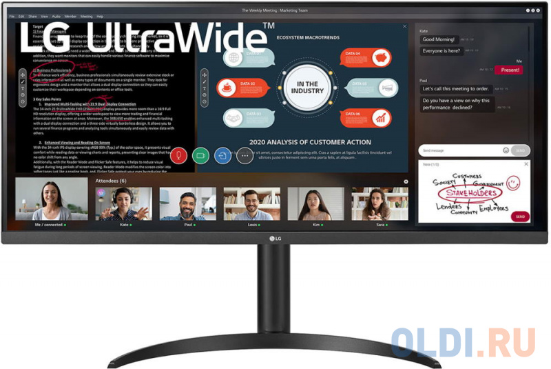 

LG 34" 34WP550-B IPS LED , 2560x1080, 5ms, 250cd/m2, 1000:1 (Mega DCR), 178°/178°, 2*HDMI, HDR10, 75Hz, AMD FreeSync, HAS, VESA, Black 1 year