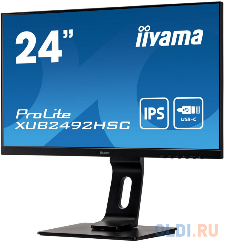 Монитор Iiyama 23.8" ProLite XUB2492HSC-B1 черный IPS LED 16:9 HDMI M/M матовая HAS Piv 250cd 178гр/178гр 1920x1080 75Hz DP FHD USB 5.4кг фото