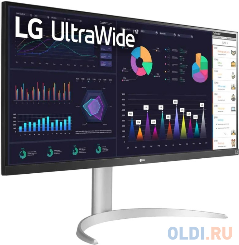 Монитор LG 34" 34WQ65X-W черный IPS LED 21:9 HDMI матовая HAS 500cd 178гр/178гр 2560x1080 DP FHD USB 7.9кг фото