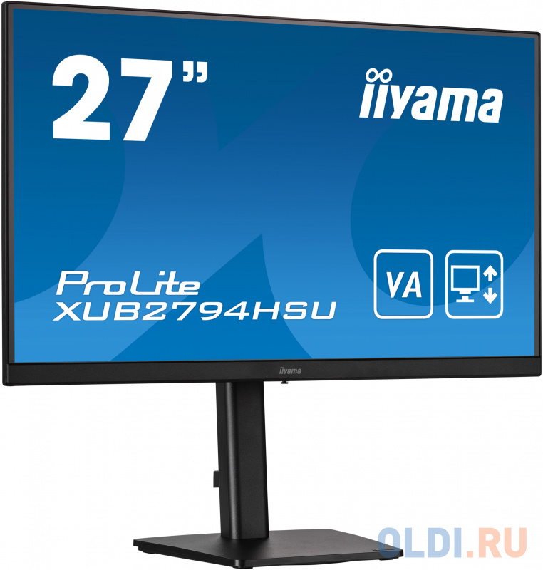 Монитор LCD 27" ETE VA-panel, 1920x1080, 15cm height adj. stand, 250cd/m, 4ms, Speakers, HDMI, DisplayPort, Speakers, USB-HUB 2x 3.0 фото