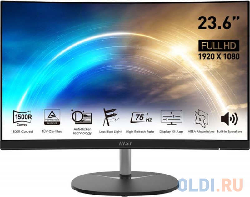 

Монитор MSI 23.8" Pro MP241CA черный VA LED 1ms 16:9 HDMI M/M матовая 250cd 178гр/178гр 1920x1080 75Hz DP FHD 4.1кг