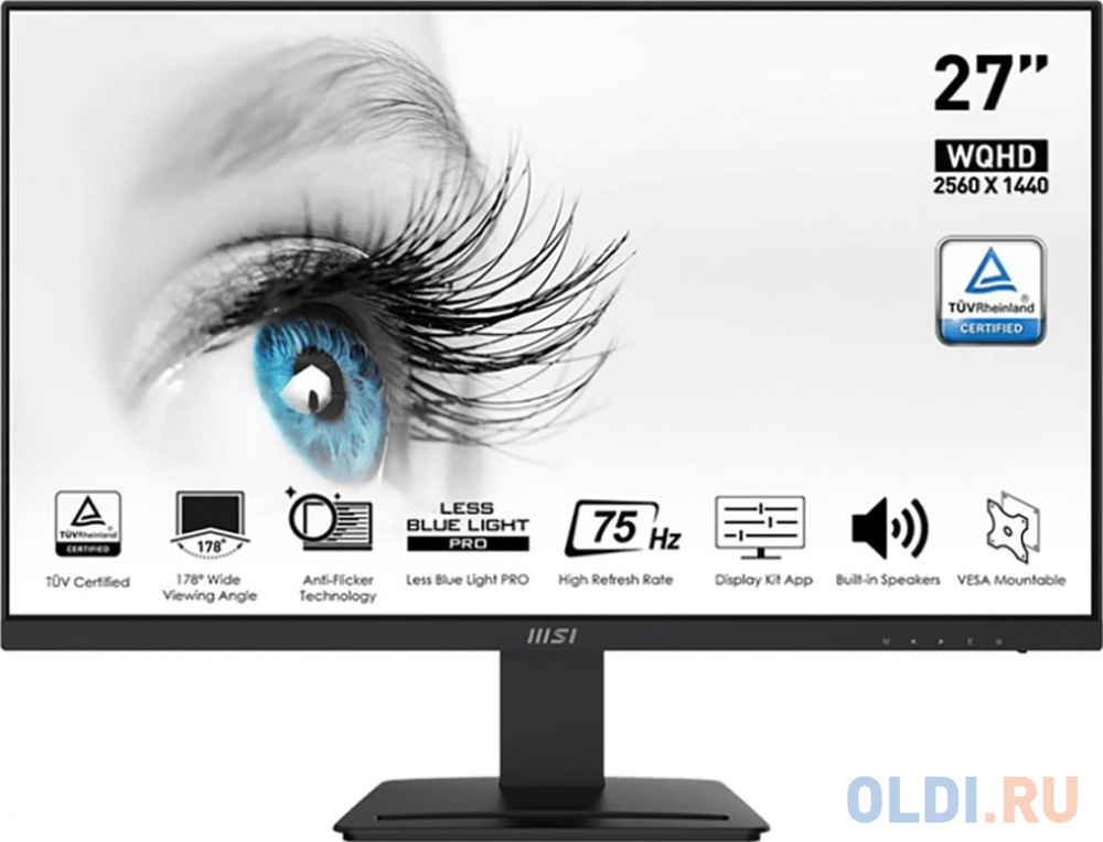 

Монитор 27" MSI Pro MP273QV, Черный