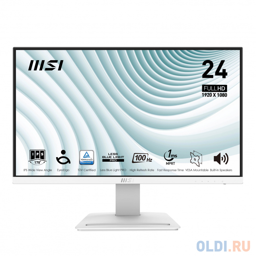 

Монитор 23.8" MSI PRO MP243XW White (IPS, 1920x1080, HDMI+DP, 4 ms, 178°/178°, 300 cd/m, 1000:1 (100M:1), 100Hz, MM)