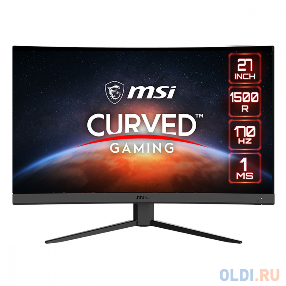 Монитор 27" MSI G27CQ4 E2 Black (VA, 2560x1440, HDMI+HDMI+DP, 1 ms, 178°/178°, 250 cd/m, 3000:1 (100M:1), 170Hz, Curved)