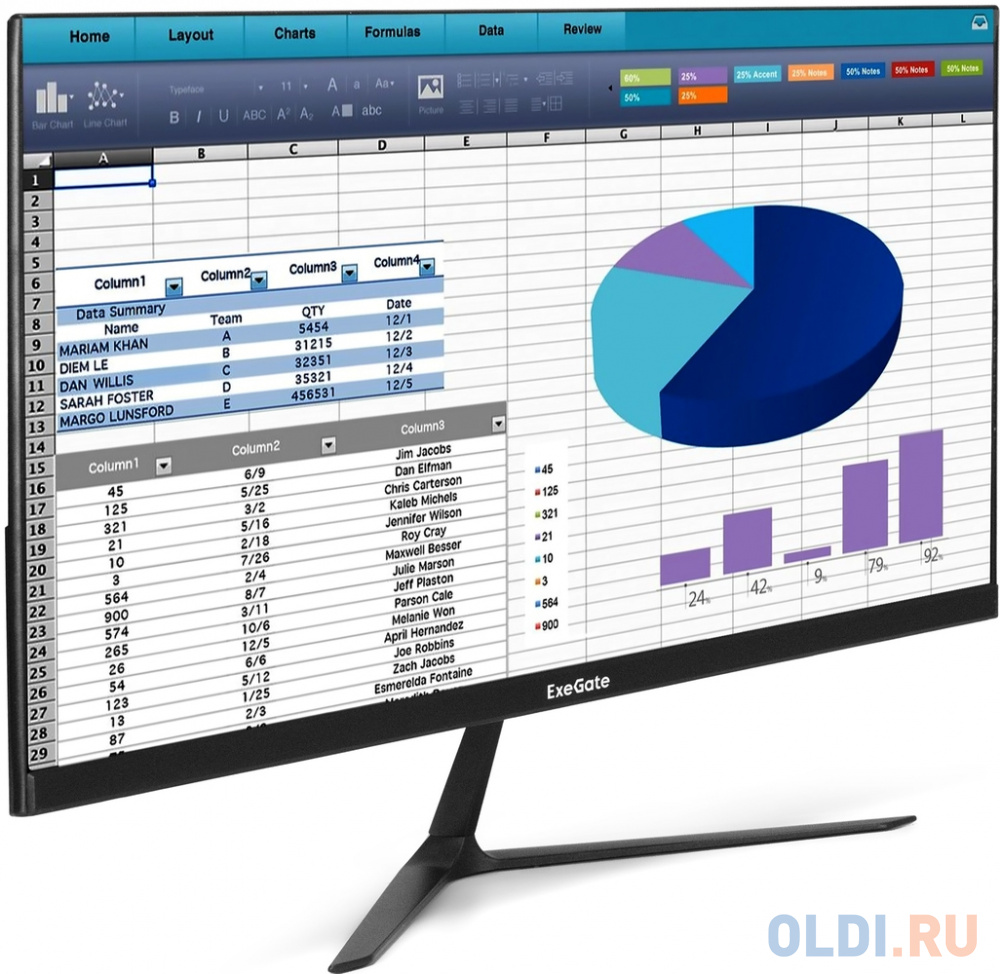 LCD ExeGate 24.5" EH1500A SmartView черный {IPS 1920x1080 75Hz 5ms 250cd 1000:1 178/178 D-Sub HDMI DisplayPort} [EX297308RUS] - EX297308RUS