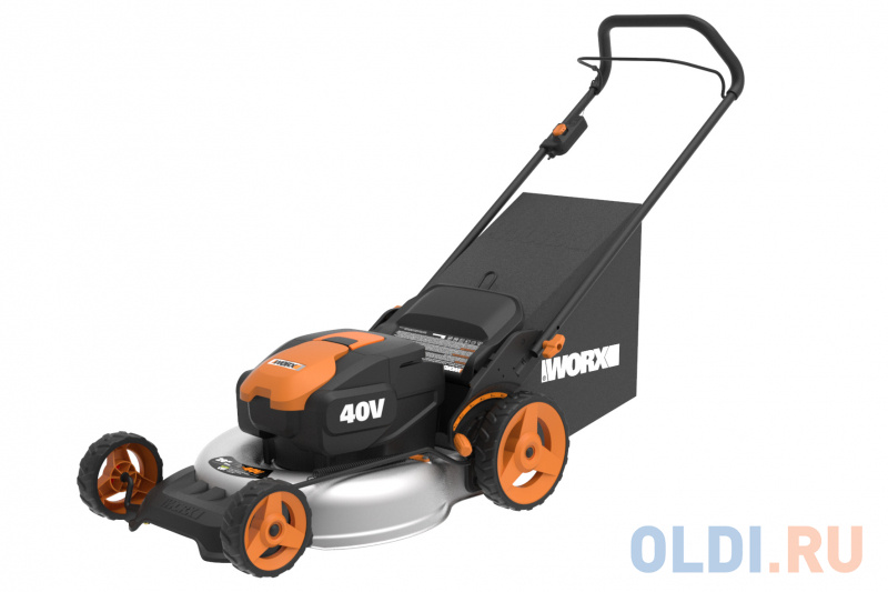 

Газонокосилка аккумуляторная WORX WG751E 40В 48см 2*4Ah двойное ЗУ 2x2A