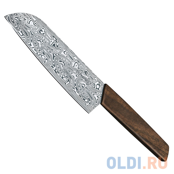 

Нож кухонный Victorinox Swiss Modern Santoku Damast (6.9050.17J20) стальной сантоку лезв.170мм прямая заточка коричневый подар.коробка