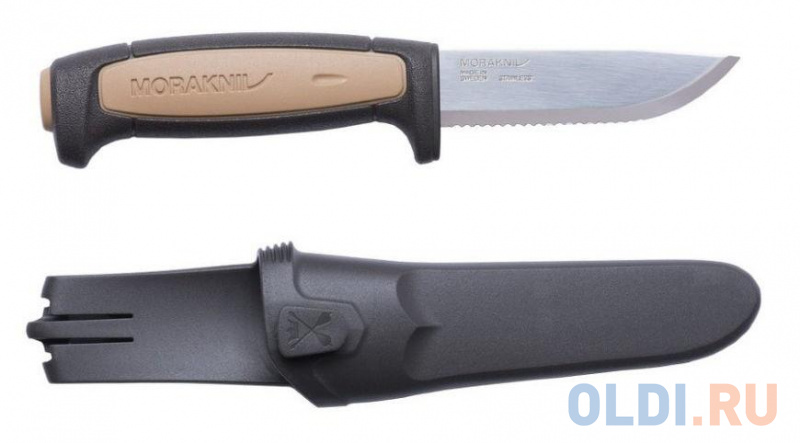 

Нож Morakniv Rope (12245) стальной лезв.91мм серрейт. заточка черный/бежевый