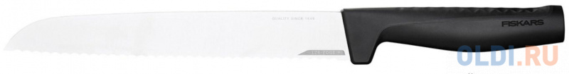

Нож Fiskars Hard Edge (1054945) стальной для хлеба лезв.218мм прямая заточка черный