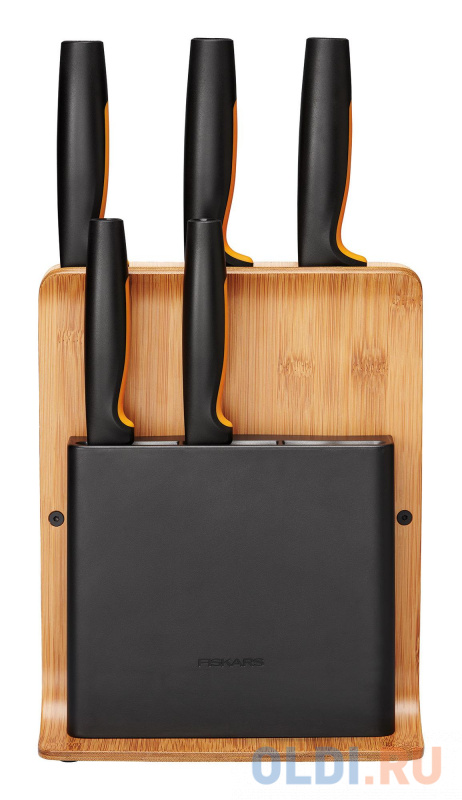 

Набор ножей кухон. Fiskars Functional Form (1057552) компл.:5шт с подставкой дерево/черный