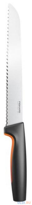 

Нож кухонный Fiskars Functional Form 1057538 стальной для хлеба лезв.213мм серрейт. заточка черный/оранжевый