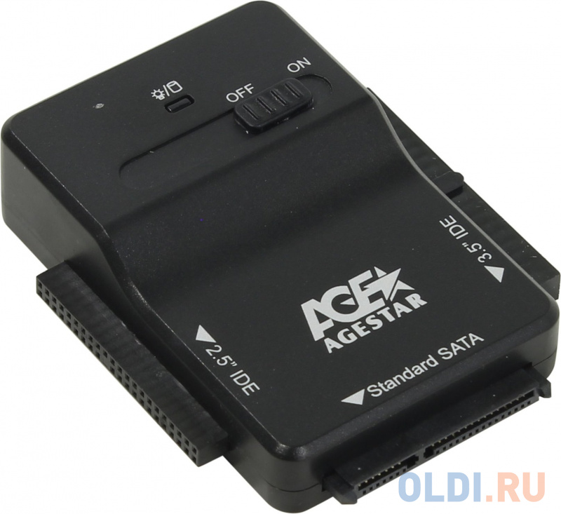 Док станция для HDD/SSD SATA AgeStar 3FBCP IDE пластик черный фото