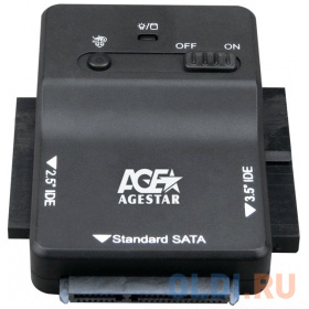 Док станция для HDD/SSD SATA AgeStar 3FBCP IDE пластик черный фото