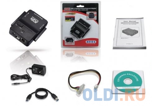 Док станция для HDD/SSD SATA AgeStar 3FBCP IDE пластик черный фото