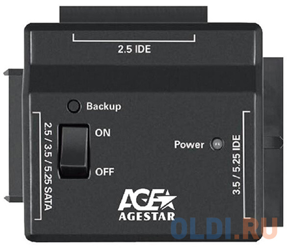 Универсальный переходник AgeStar для HDD 2.5"/3.5" FUBCP2 черный фото