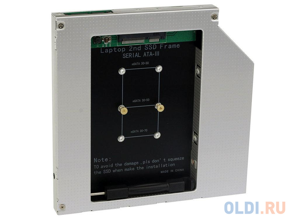 ORIENT UHD-2MSC12, Шасси для SSD mSATA для установки в SATA отсек оптического привода ноутбука 12.7 мм 30345 - фото 6