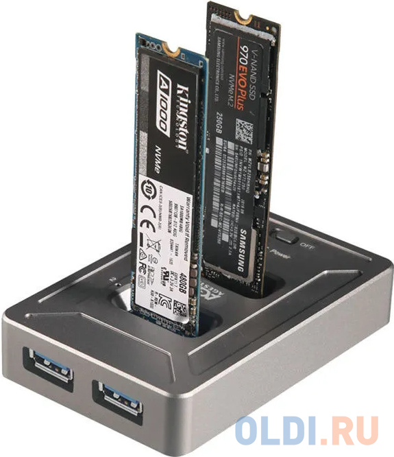 Док-станция SSD AgeStar 31CBNV2H NVMe USB3.2 алюминий серый M2 2280 M-key, размер М.2 - фото 3
