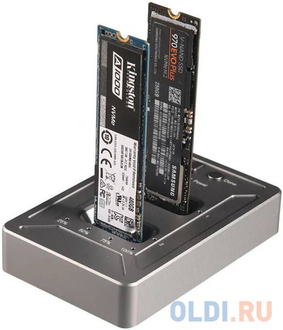 Док-станция SSD AgeStar 31CBNV2C NVMe USB3.1 алюминий серый M2 2280 M-key фото