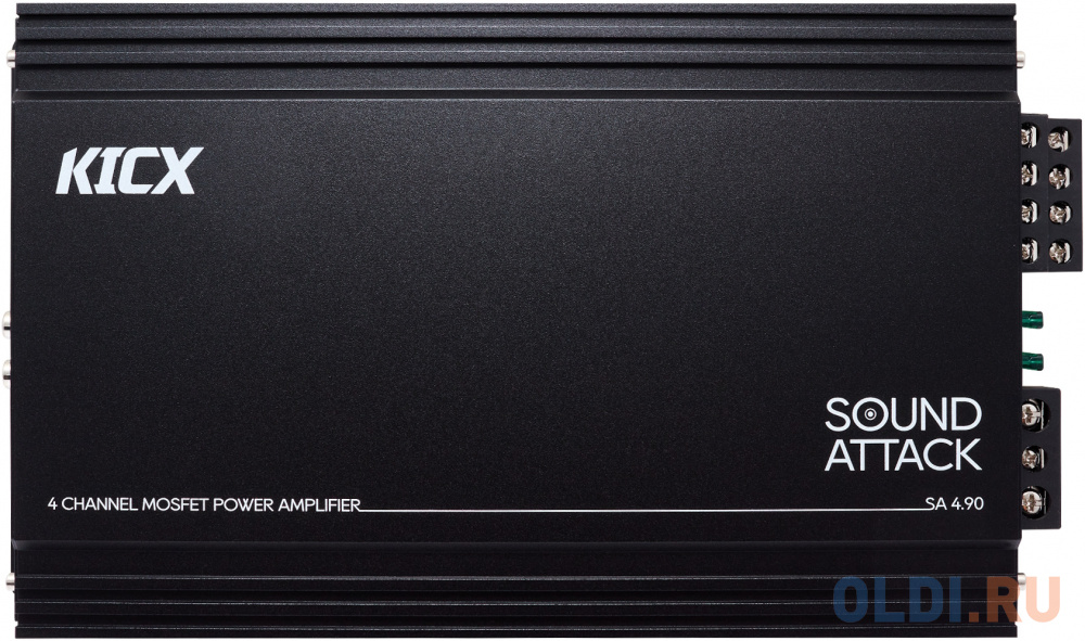 Усилитель автомобильный Kicx SA 4.90 четырехканальный, цвет чёрный, размер 324х178х51 мм - фото 2