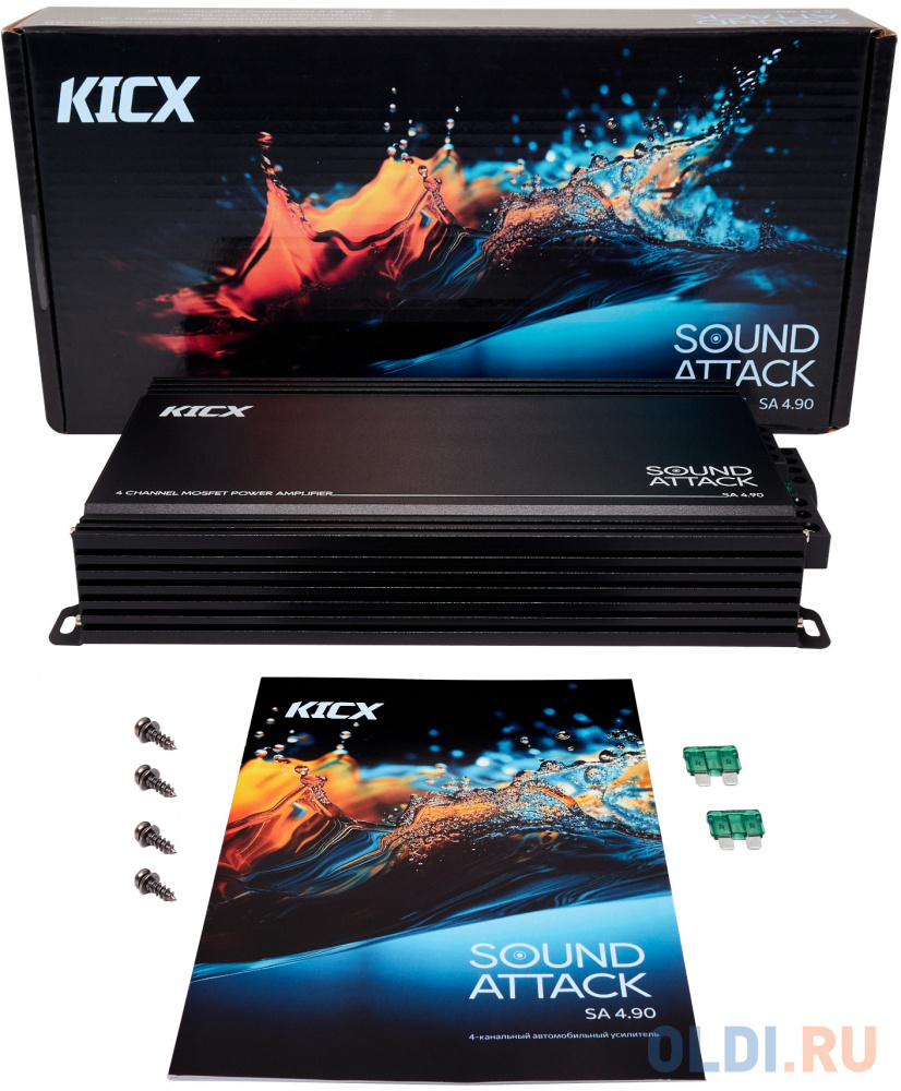 Усилитель автомобильный Kicx SA 4.90 четырехканальный, цвет чёрный, размер 324х178х51 мм - фото 7
