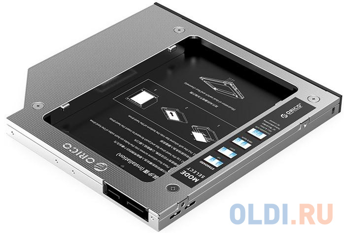 Салазки для HDD 2,5 в отсек привода ноутбука Orico M95SS (серебристый), размер 128 х 127 х 9.2 мм