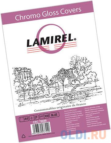 Обложка для переплетов Fellowes Lamirel A4 250г/м2 синий 100шт LA-7869001 обложка fellowes lamirel a4 кофейный 100шт la 7876801