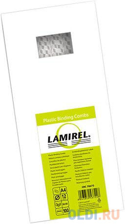 Lamirel Пружина пластиковая LA-7867201 (12 мм. Цвет: белый, 100 шт.)