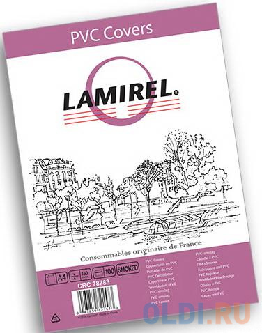 Обложки Lamirel Transparent A4, PVC, дымчатые, 150мкм, 100 шт., шт LA-78783 - фото 1