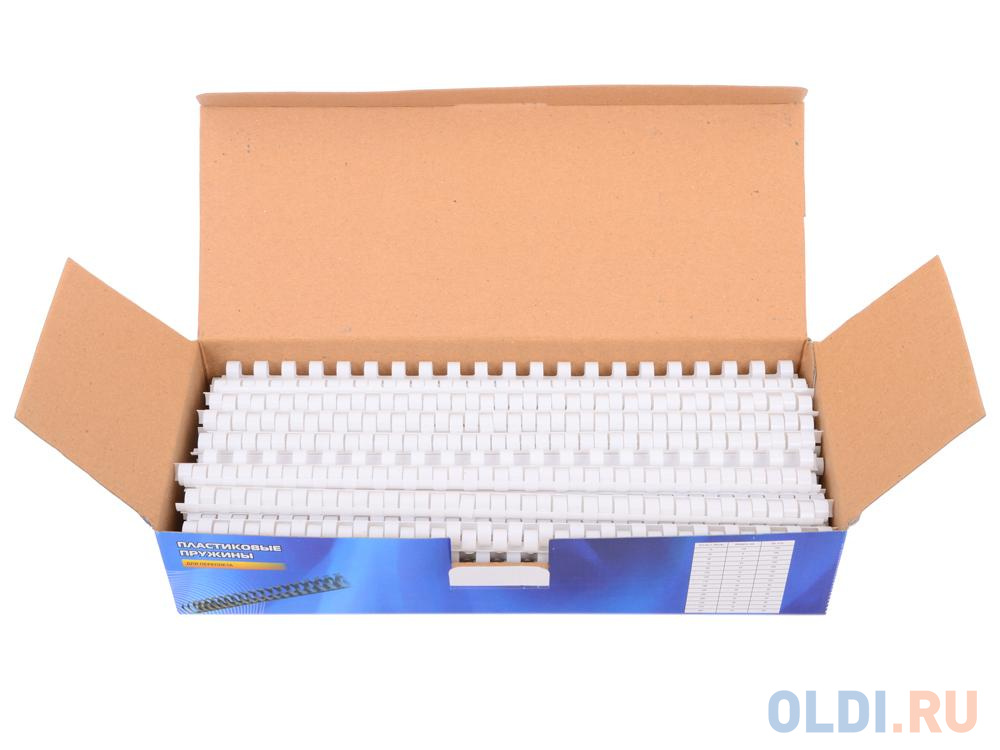 Пластиковые пружины 10 мм (50-70 листов) белые 100 шт. Office Kit (BP2021) фото