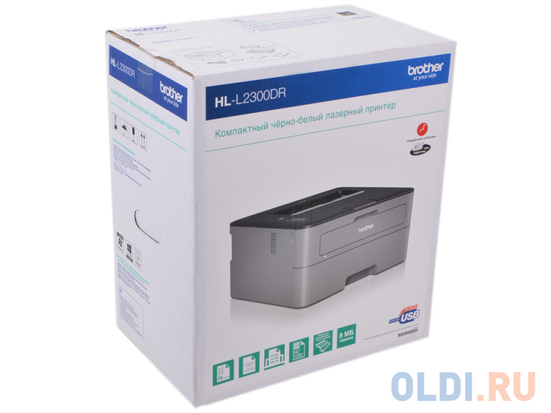 Принтер лазерный Brother HL-L2300DR A4, 26стр/мин, дуплекс, 8Мб, USB (замена HL-2132R) HLL2300DR1 - фото 6